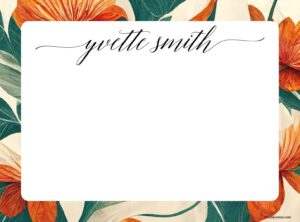 Floral Calligraphy Notecards - Set of 20