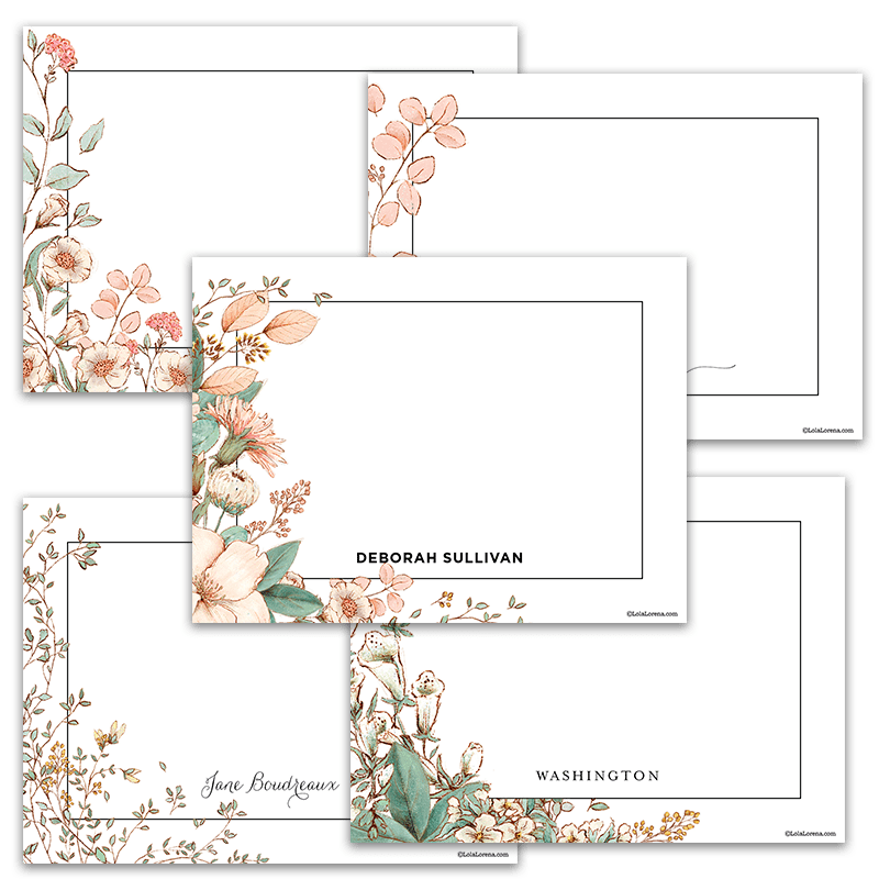 Corner Floral Notecards - Set of 20 - Image 3
