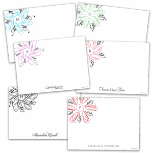 Swirl Monogram Notecards - Set of 20